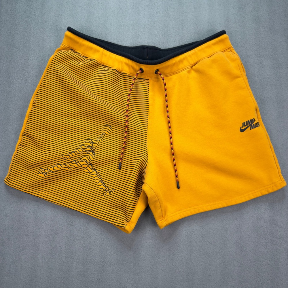 Jordan Jumpman Fleece Shorts XL Yellow Black DJ0186-738 Mens